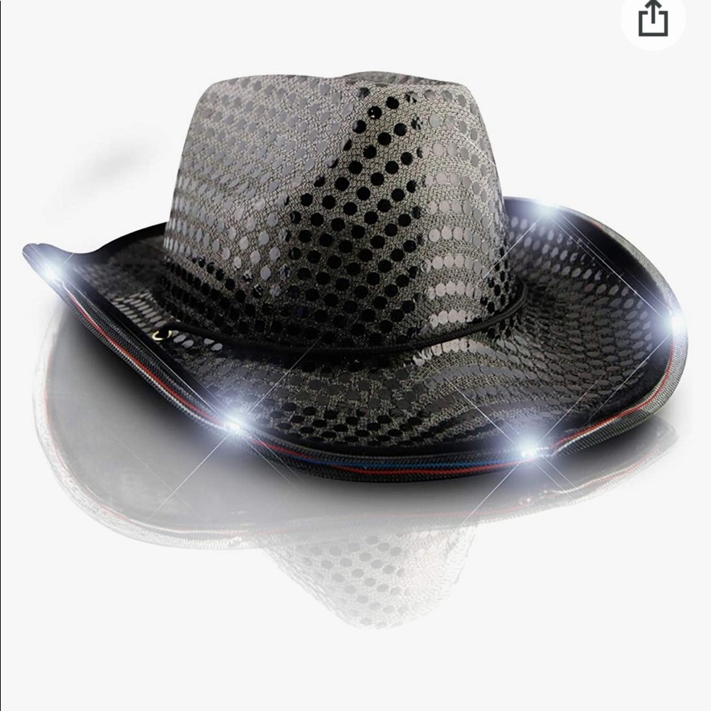 Black sequin light up cowgirl/cowboy hat